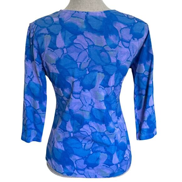 NWOT Fresh Produce Twist Front Top Floral 3/4 Sleeve Women's Size XS - Picture 2 of 9